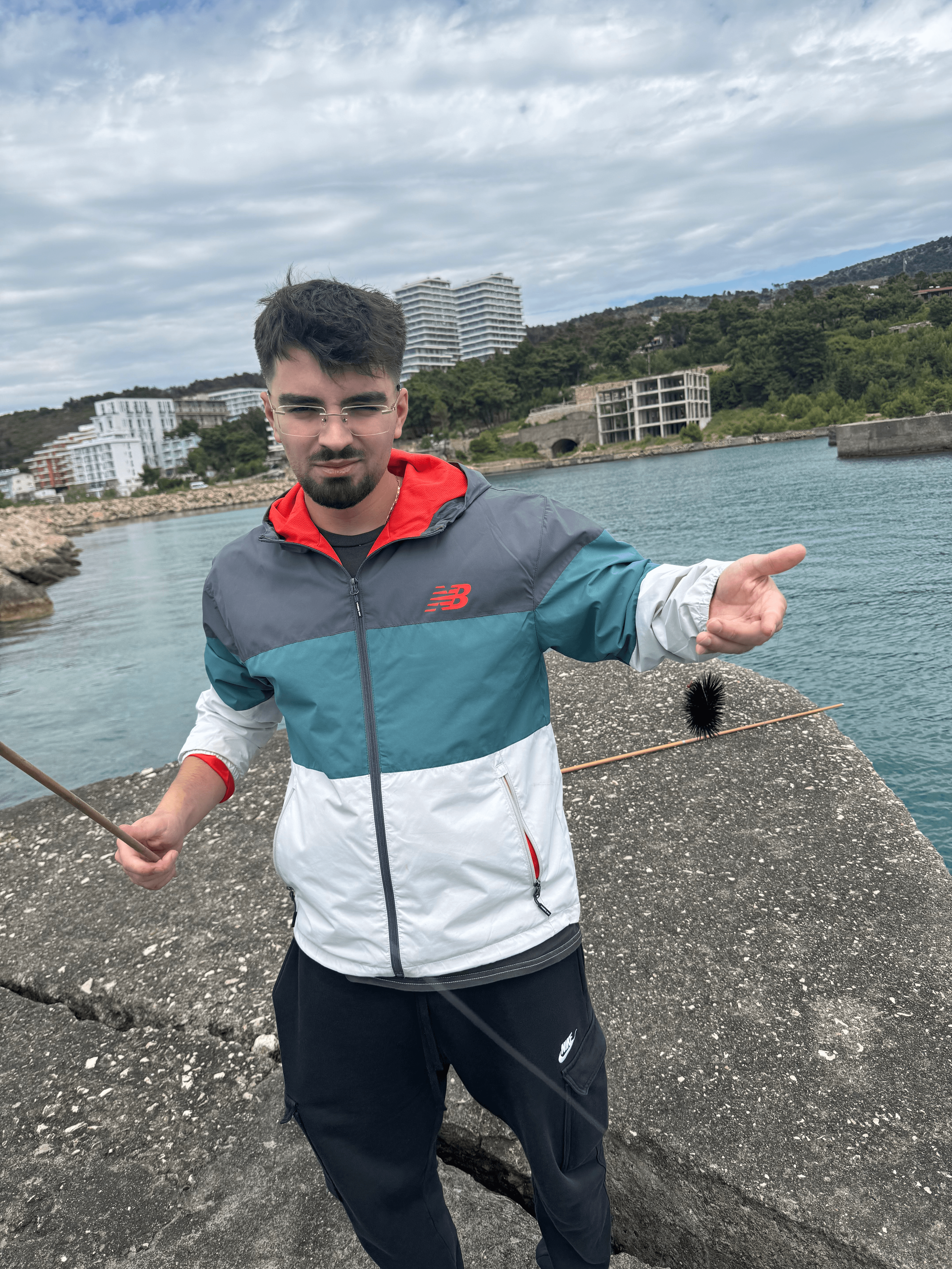 Luxury superyacht at dusk